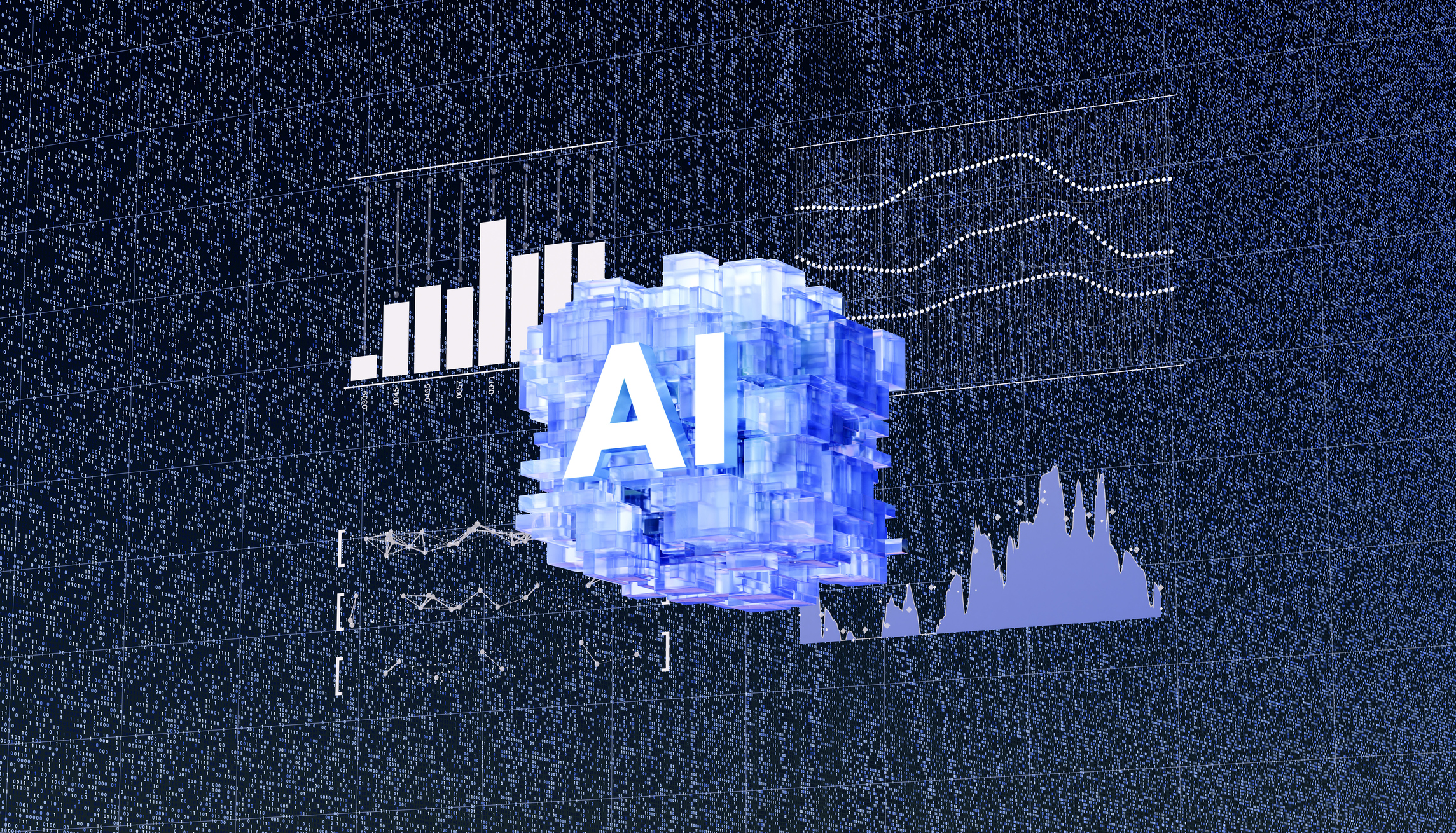 Abstract digital visualization representing the convergence of AI and future market trends for 2026.
