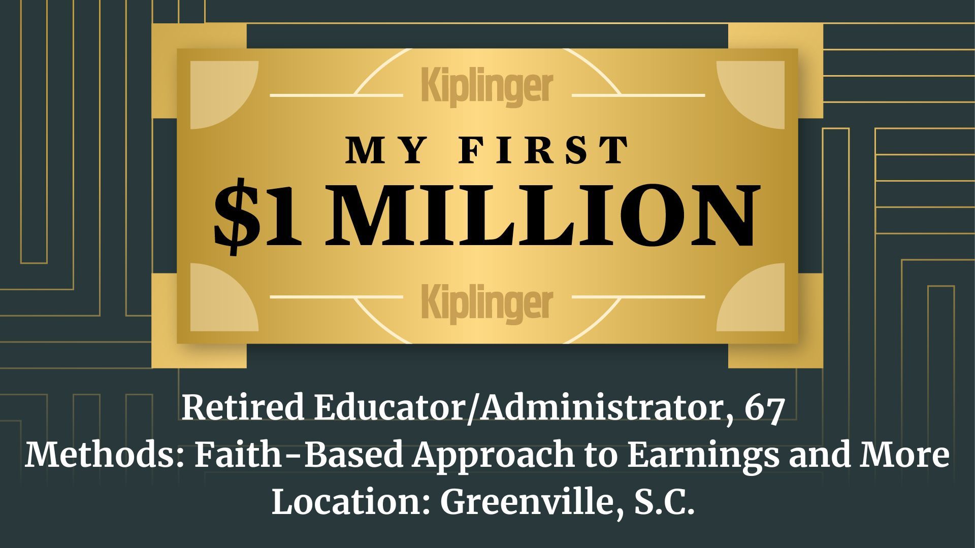 A retired school administrator representing successful wealth accumulation.
