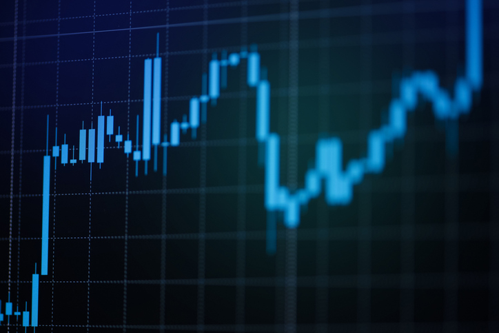 A professional bar chart with blue accents depicting steady corporate earnings growth.