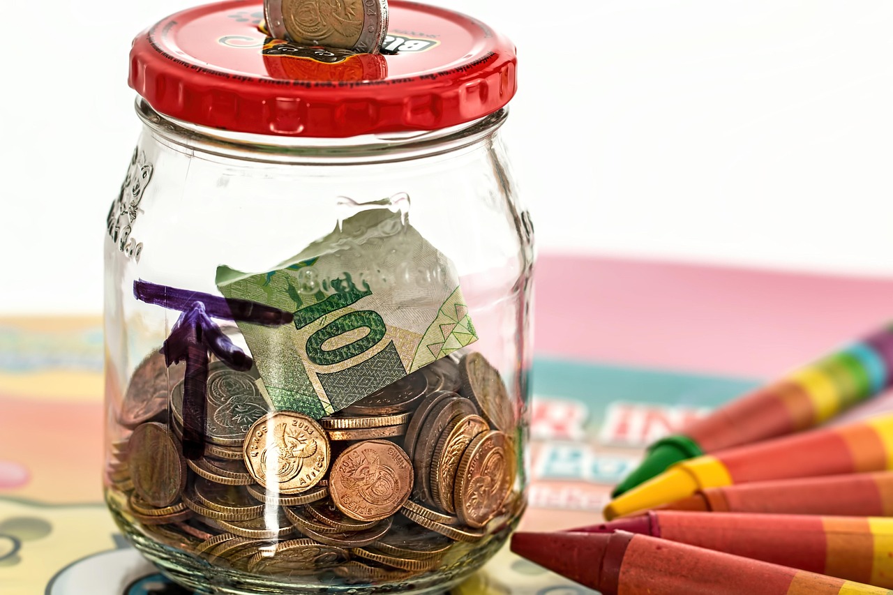 A jar of money representing successfully secured savings and capital growth.
