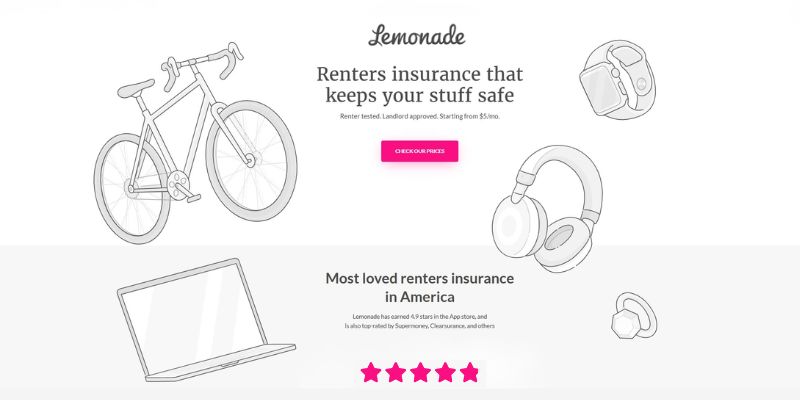 Lemonade insurance company brand logo on a bright background.