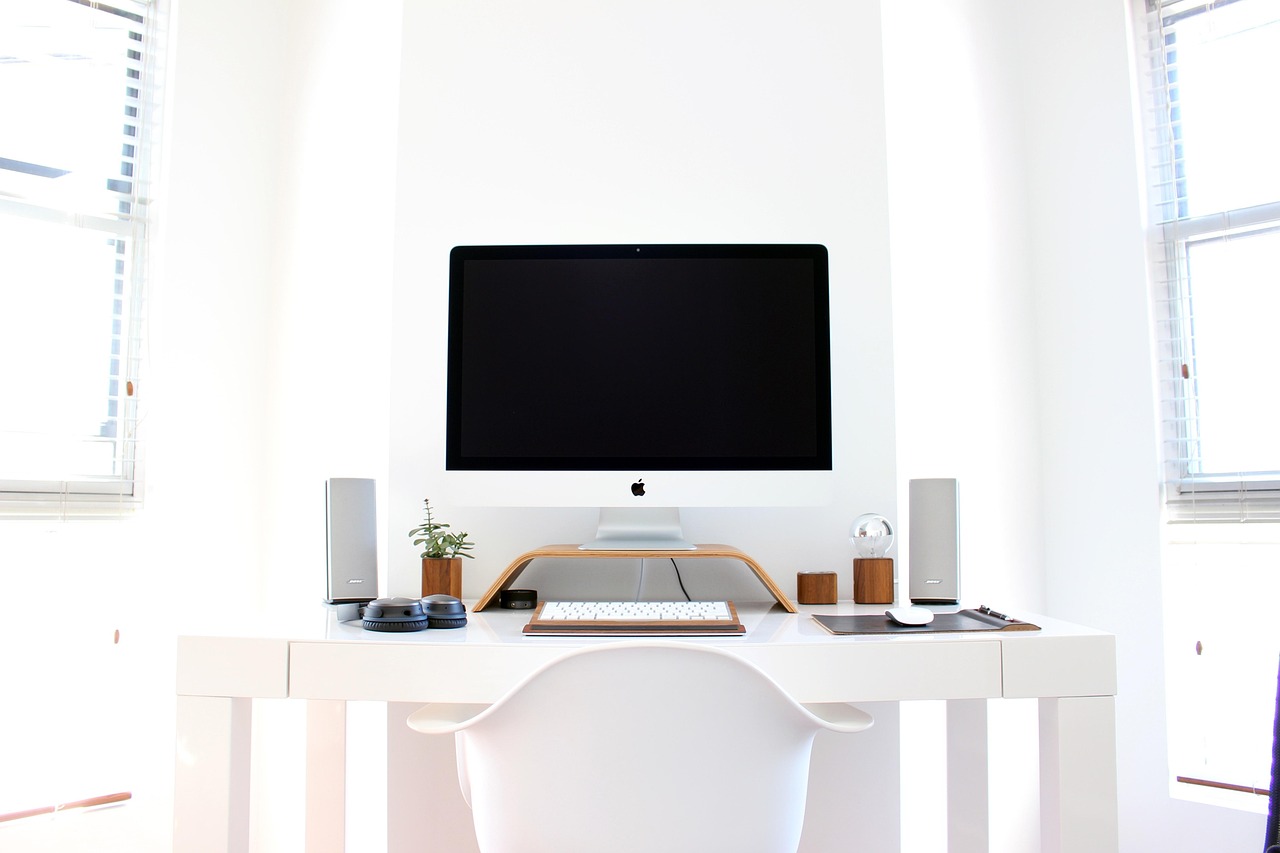 A clean, organized digital workspace with a small green plant, symbolizing a healthy and managed budget.