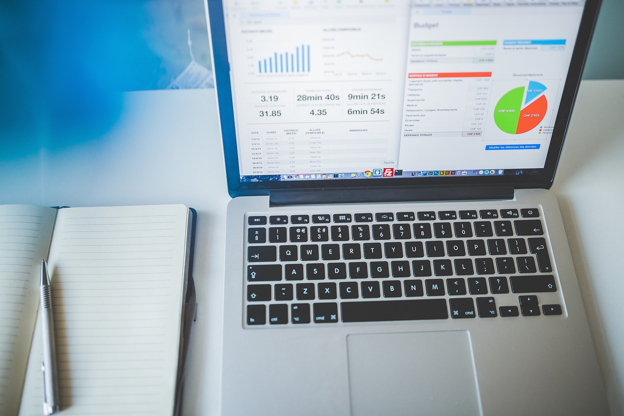 Analyzing health plan numbers on a laptop
