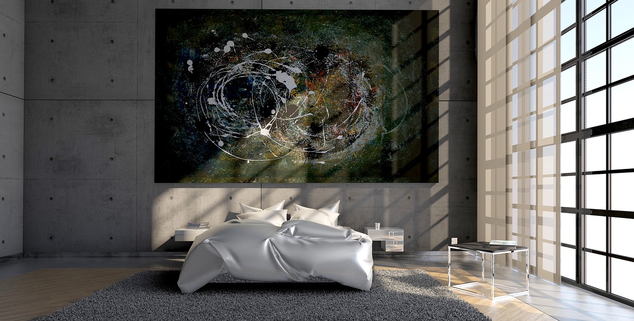 An elegant, high-end boutique hotel suite with designer furniture